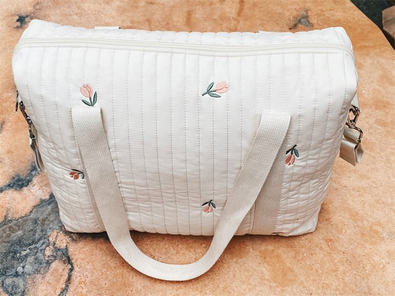 Diaper Handbag with Embroidery Pattern
